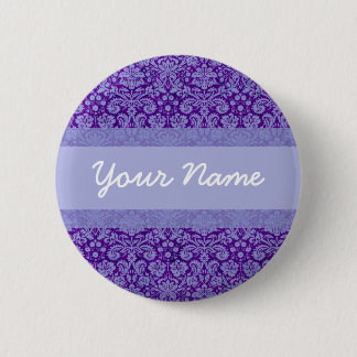 Custom Purple Damask 2 Inch Round Button