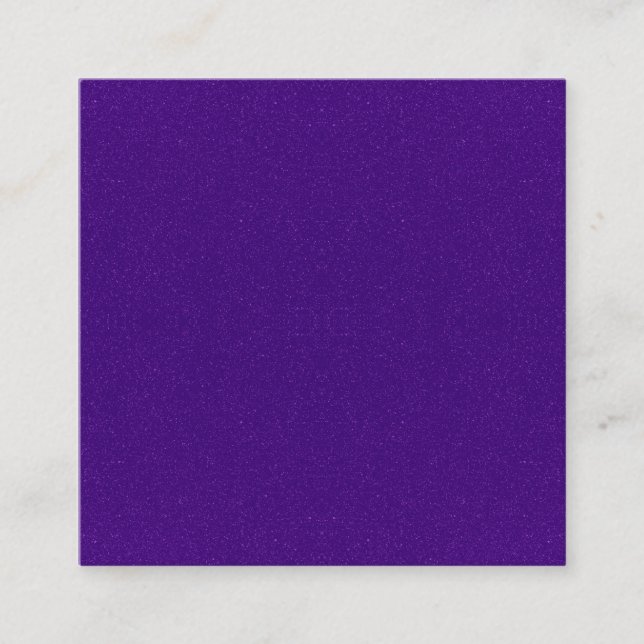 Custom Purple Glitter Square Business Card (Front)