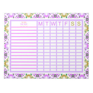 Custom Purple Green Back to School Goals Tracker Notepad