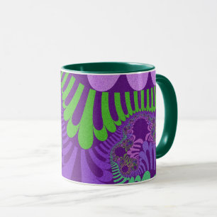 Custom Purple Green Mod Coffee Mug