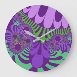 Custom Purple Green Mod Wall Clock