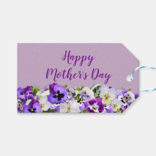 Custom Purple Happy Mother's Day Gift Tags