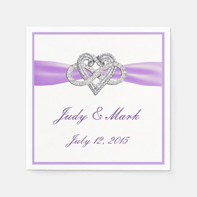 Custom Purple Infinity Heart Paper Napkins (Front)