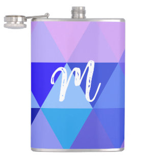 Custom Purple Kaleidoscope Triangle Shape Hip Flask