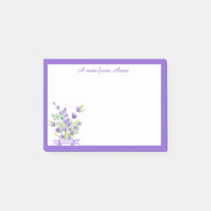 Custom Purple Lavender Floral Post-it Notes