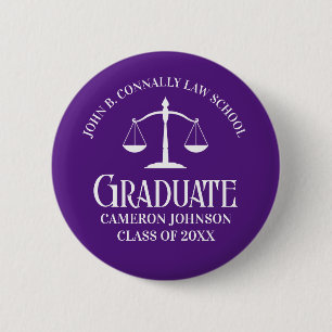 Custom Purple Law School Graduation Keepsake 2 Inch Round Button