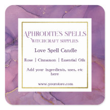 Custom Purple Marbleized Witchcraft Label