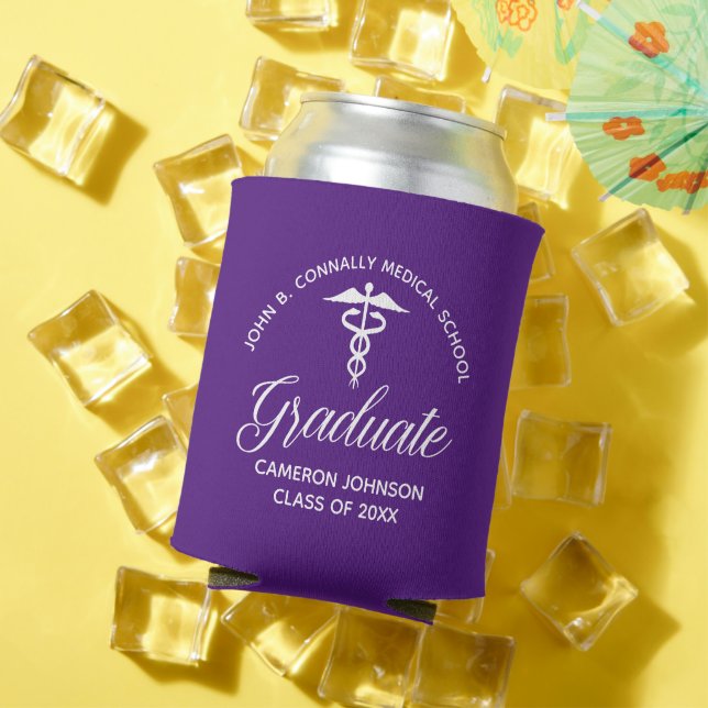 Custom Purple Medical School Graduation Party Can Cooler (In Situ Summer)