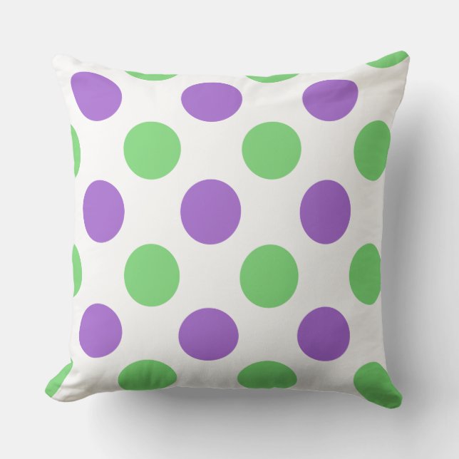 Custom Purple Mint Extra Large Polka Dot Pillow (Front)