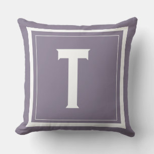 Custom Purple Monogram Initial Letter Pillow