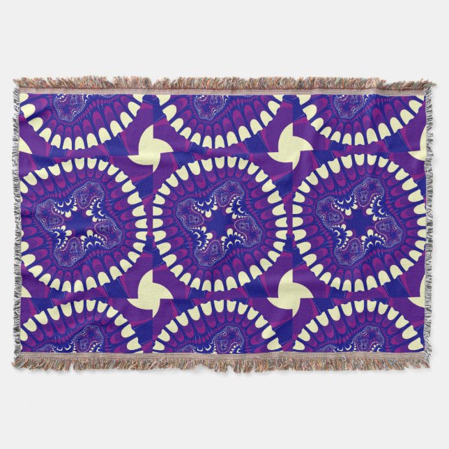 Custom Purple Morning Glory Flower Throw Blanket (Front)