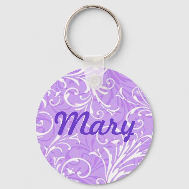 Custom Purple Ornamental Key Chain (Front)