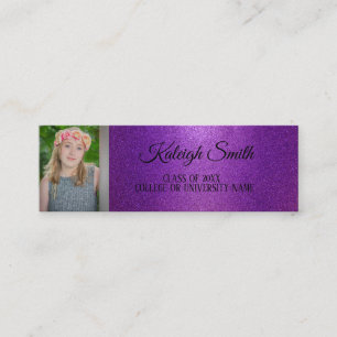 Custom Purple Photo Graduation Insert Name Card