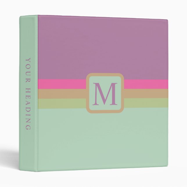 Custom Purple Pink Green Colour Block Binder (Front/Spine)