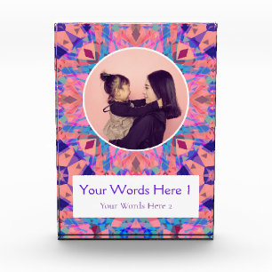 Custom Purple Pink Star Happy Birthday Lady’s Gift Photo Block