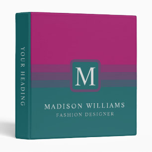 Custom Purple Pink Teal Green Color Block Binder
