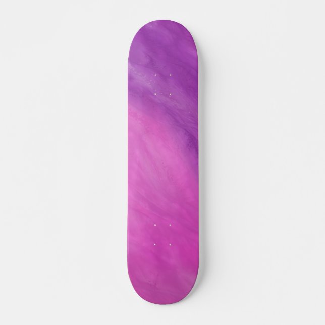 Custom Purple & Pink Watercolor Skateboard (Front)
