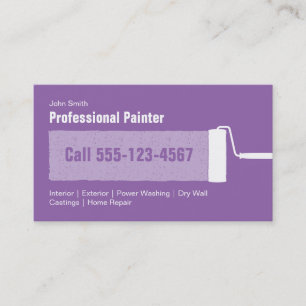 Custom Purple Professional Home Painting Business Card