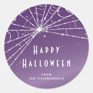 Custom Purple Spider Web Halloween Stickers