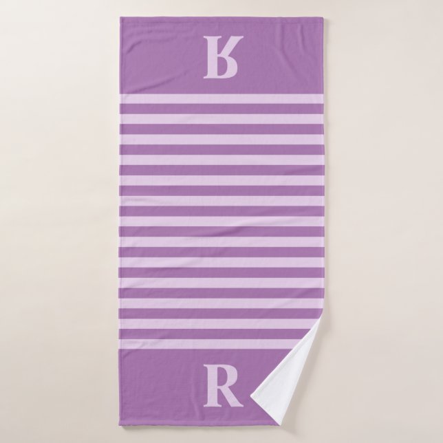 Custom Purple Stripes Bath Towel (Bath Towel)