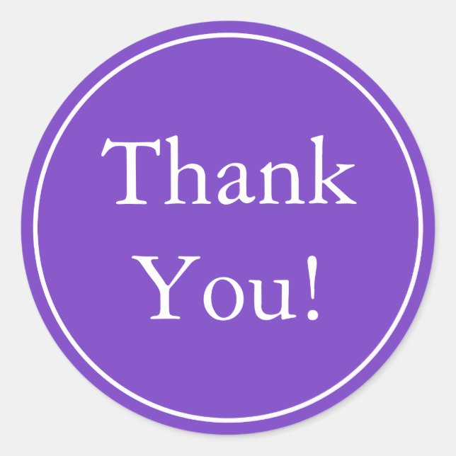 Custom Purple Thank You Stickers & Favour Labels (Front)