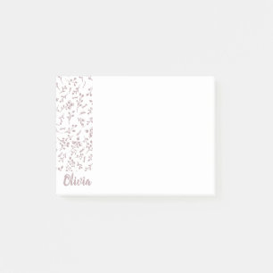 Custom Purple Tulip Leaf Feather Two Colour Patter Post-it Notes