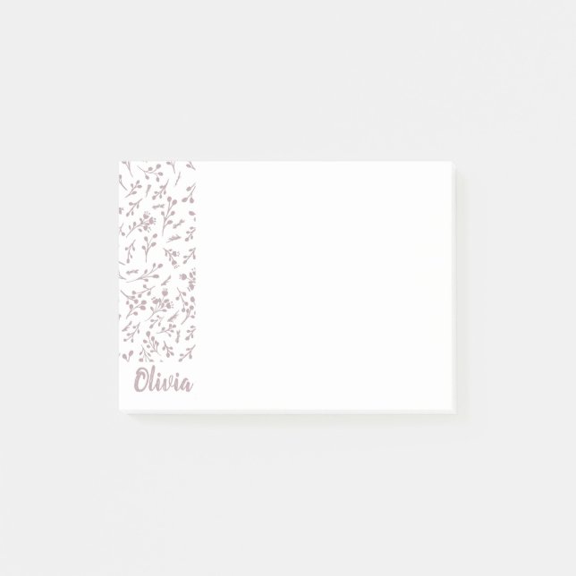 Custom Purple Tulip Leaf Feather Two Colour Patter Post-it Notes (Front)