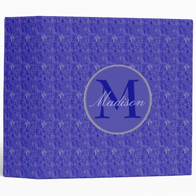 Custom Purple Weave Monogram 2 Inch Binder (Front/Spine)