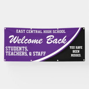 Custom Purple Welcome Back to School Banner