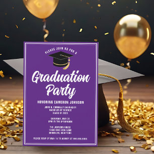 Custom Purple White Modern 2026 Graduation Party Invitation