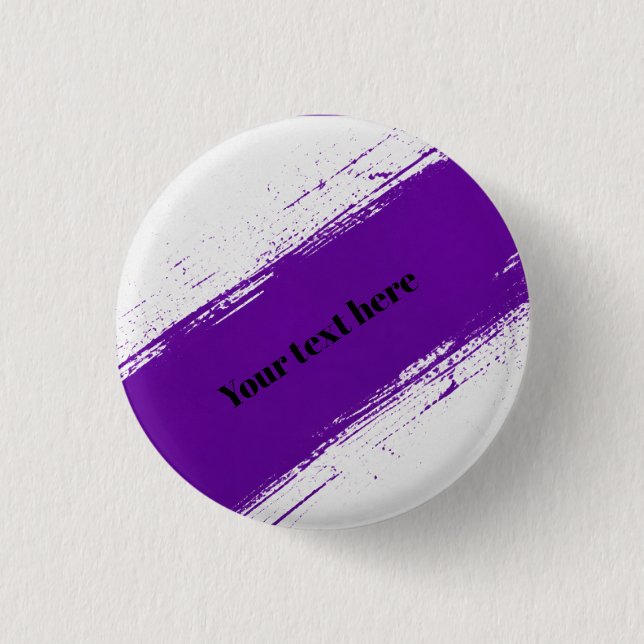 Custom Purple White Typography Design 1 Inch Round Button (Front)