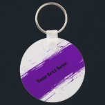 Custom Purple White Typography Design Keychain<br><div class="desc">A modern custom typography design in elegant purple and white colour combination. Clean and stylish layout with editable text,  perfect for apparel,  mugs,  posters,  and personalized gifts.</div>