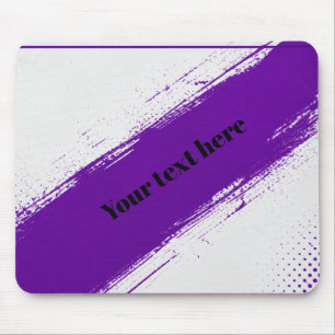 Custom Purple White Typography Design Mouse Pad