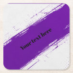 Custom Purple White Typography Design Square Paper Coaster<br><div class="desc">A modern custom typography design in elegant purple and white colour combination. Clean and stylish layout with editable text,  perfect for apparel,  mugs,  posters,  and personalized gifts.</div>