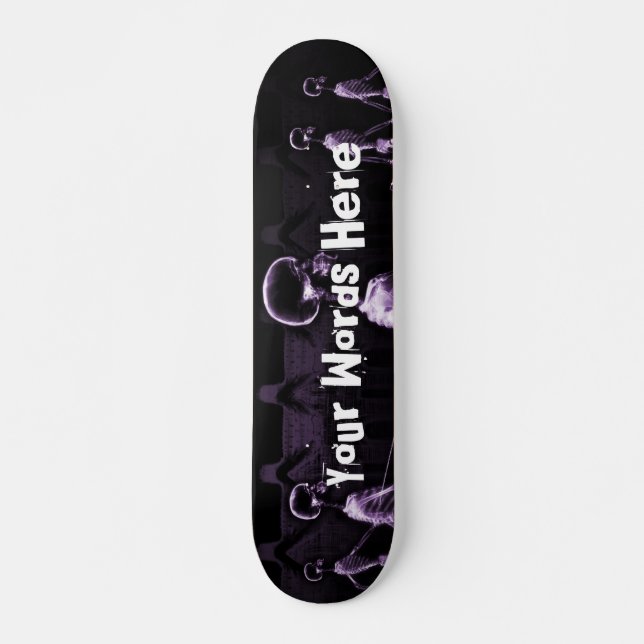 Custom Purple X-Ray Skeletons Midnight Stroll Skateboard (Front)