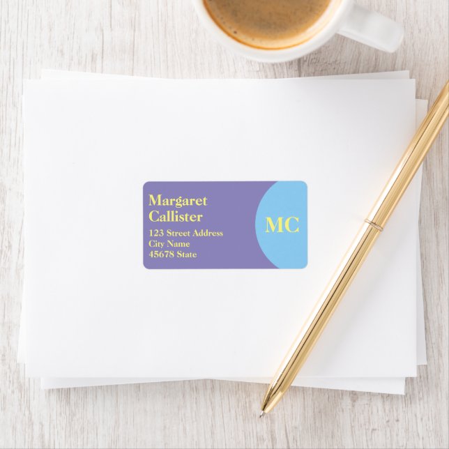 Custom Purple, Yellow & Blue Address Label (Insitu)