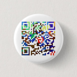 custom Q R code 1 Inch Round Button