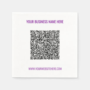 Custom QR Code and Name Website Napkins Template