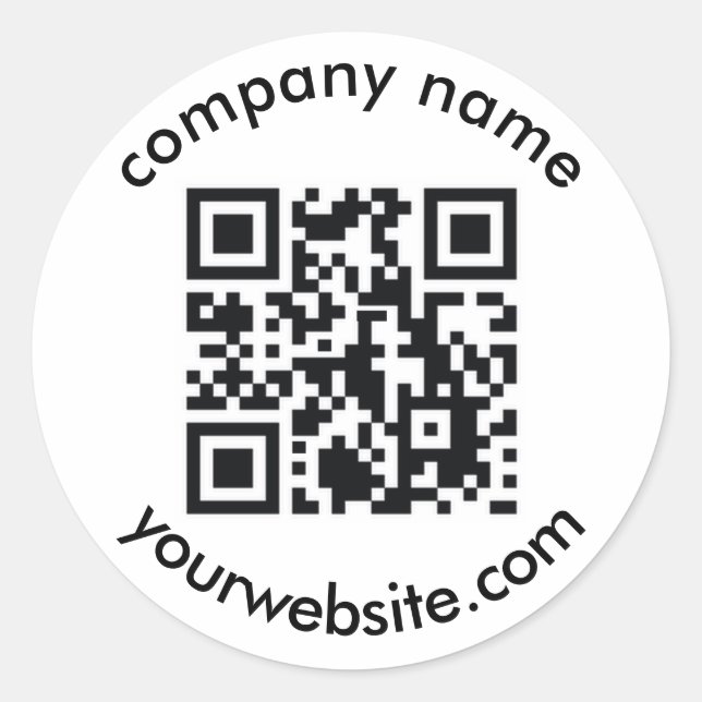 custom QR code and text add your elegant modern Classic Round Sticker (Front)