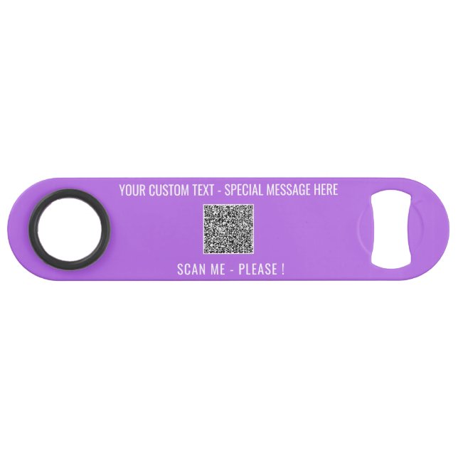 Custom QR Code and Text Bar Key Choose Colour (Back Horizontal)