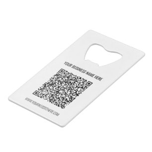 Custom QR Code and Text Bottle Opener template Credit Card Bottle Opener