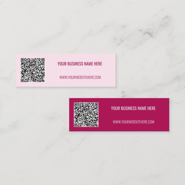 Custom QR Code and Text Business Card Choose Colou (Front/Back)
