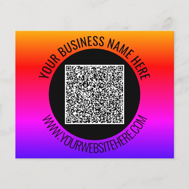 Custom QR Code and Text Business Promotional Flyer (Front)
