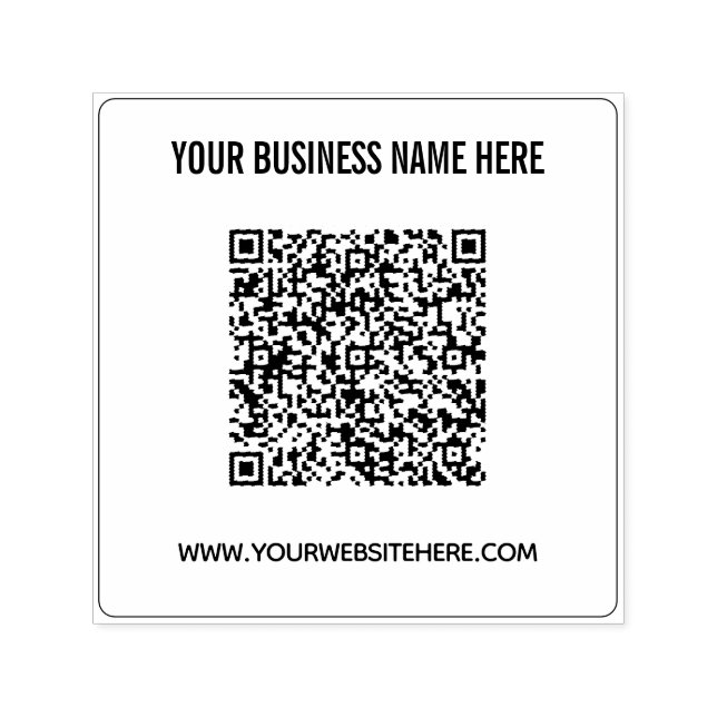 Custom QR Code and Text Business Stamp Template (Design)