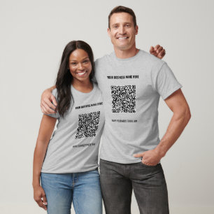 Custom QR Code and Text Business T-Shirt Template