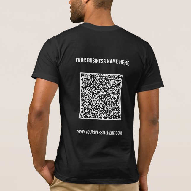 Custom QR Code and Text Business T-Shirt Template (Back)