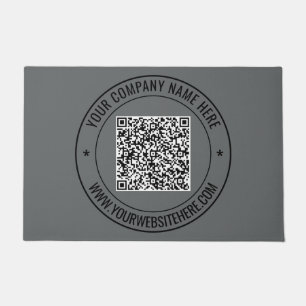 Custom QR Code and Text Doormat Choose Colours