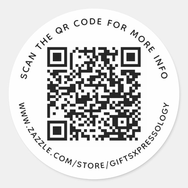 Custom QR Code and Text Gift Label Sticker  (Front)