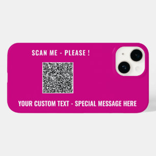 Custom QR Code and Text iPhone Case Choose Colors