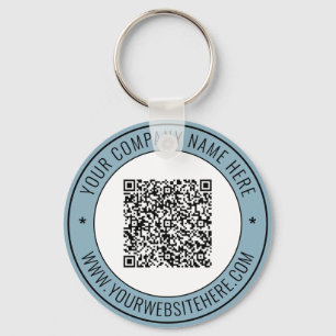Custom QR Code and Text Keychain - Promotional